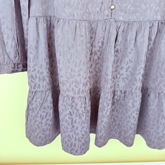 NWT LOFT Textured Jacquard Tiered Mini Dress | M - Picture 7 of 9